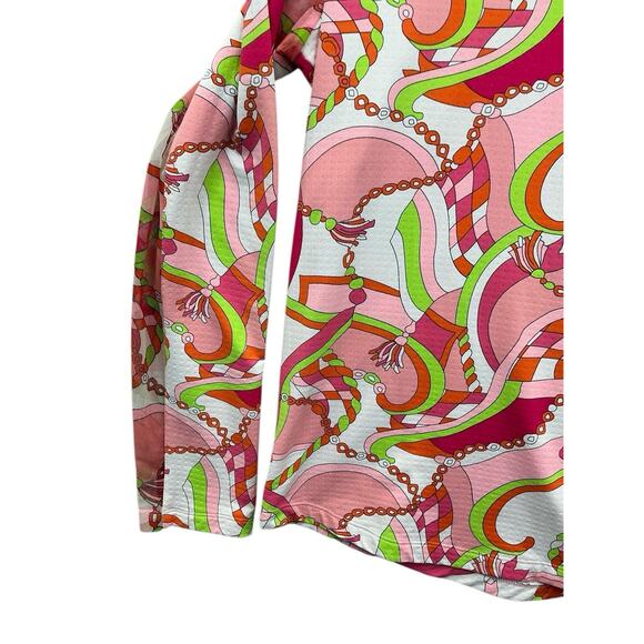 Ibkul Golf Shirt Womens Quarter Zip Long Sleeve Mesh Athletic Outdoor Sz. L - Picture 5 of 10